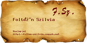 Foltán Szilvia névjegykártya