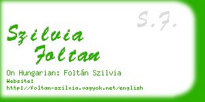 szilvia foltan business card